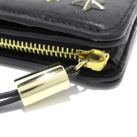 JIMMY CHOO MEERA - Black Leather Bifold Wallet 214-080725 - Picture 7 of 12